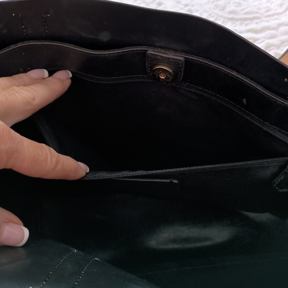 Coach Beige Leather Tote Bag - Picture 5 of 16